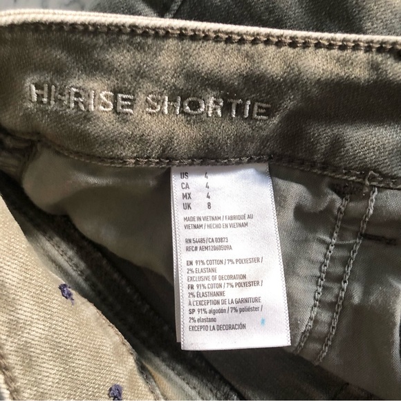 American Eagle Super Stretch Hi-Rise Shorty Green Shorts - Picture 5 of 5